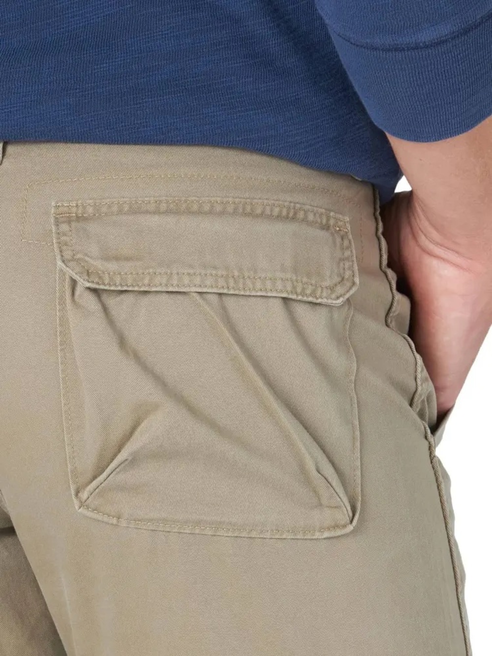 Wrangler Authentic Men’s 100% Cotton Khaki Straight-Leg Cargo Jeans - Picture 3 of 8